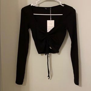 Zara cropped cinch-top